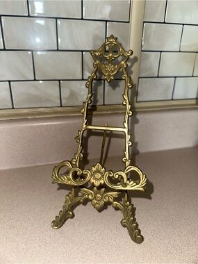 Decorative Ornate Brass Display Easel